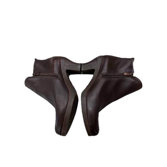 El Naturalista Women’s Size 9.5 Leather Zip Heeled Ankle Boots Brown Boho Chic - Picture 6 of 10